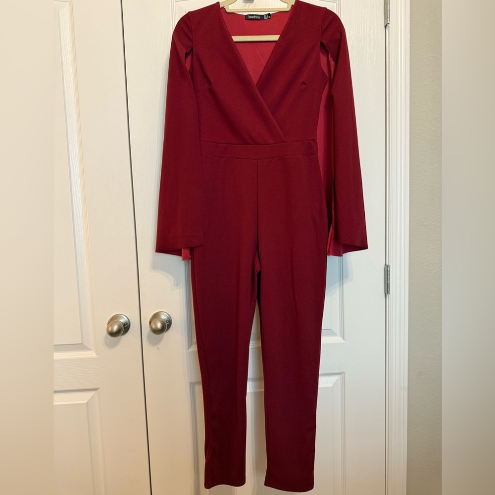 Boohoo Deep Red Jumpsuit